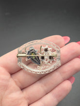 Load image into Gallery viewer, 1930s Reverse Carved Lucite Alpine Flower Edelweiss Brooch
