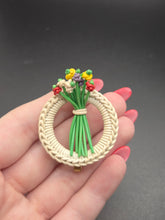 Load image into Gallery viewer, 1940s Make Do and Mend Multicoloured Wirework Brooch
