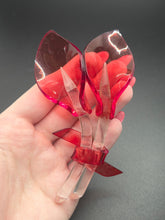 Load image into Gallery viewer, 1940s Large Red and Clear Lucite Lily Brooch
