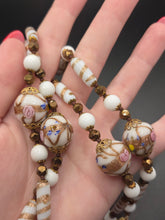 Load image into Gallery viewer, 1920s Rare Venetian Murano White Wedding Cake Glass Necklace
