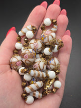 Load image into Gallery viewer, 1920s Rare Venetian Murano White Wedding Cake Glass Necklace

