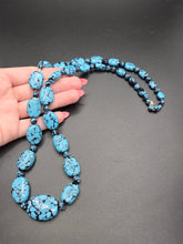Load image into Gallery viewer, 1930s Blue and Black Speckled Stone Necklace
