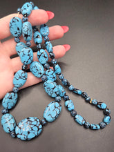 Load image into Gallery viewer, 1930s Blue and Black Speckled Stone Necklace
