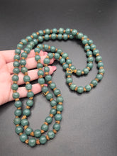 Load image into Gallery viewer, 1930s Deco Teal Blue Glass Knotted Long Necklace
