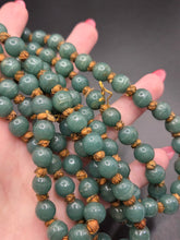 Load image into Gallery viewer, 1930s Deco Teal Blue Glass Knotted Long Necklace
