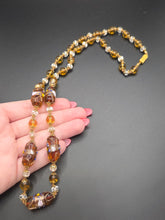 Load image into Gallery viewer, 1920s Rare Venetian Murano Brown Wedding Cake Glass Necklace
