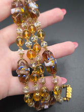 Load image into Gallery viewer, 1920s Rare Venetian Murano Brown Wedding Cake Glass Necklace
