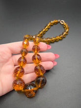 Load image into Gallery viewer, 1930s Chunky Orange Faceted Glass Necklace
