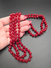 Load image into Gallery viewer, 1930s Red Faceted Glass Knotted Necklace.

