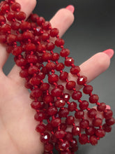 Load image into Gallery viewer, 1930s Red Faceted Glass Knotted Necklace.
