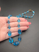 Load image into Gallery viewer, 1930s Ocean Blue Glass Necklace
