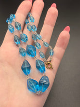 Load image into Gallery viewer, 1930s Ocean Blue Glass Necklace
