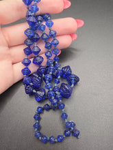 Load image into Gallery viewer, 1920s Blue Egyptian Revival Textured Glass Necklace

