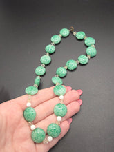 Load image into Gallery viewer, 1930s Art Deco Jade Green Glass Necklace
