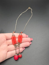 Load image into Gallery viewer, 1930s Deco Red Glass Necklace
