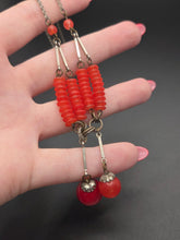 Load image into Gallery viewer, 1930s Deco Red Glass Necklace
