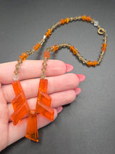 Load image into Gallery viewer, 1930s Art Deco Bright Orange Glass Necklace
