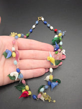 Load image into Gallery viewer, 1930s Rare Glass Grape, Bird and Leaf Multicoloured Necklace
