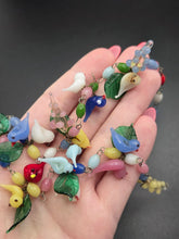 Load image into Gallery viewer, 1930s Rare Glass Grape, Bird and Leaf Multicoloured Necklace
