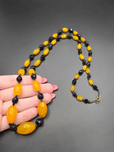Load image into Gallery viewer, 1930s Art Deco Bright Orange and Black Glass Necklace
