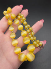 Load image into Gallery viewer, 1930s Yellow Satin Glass Necklace

