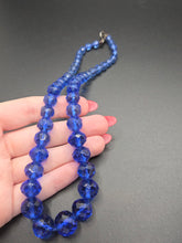 Load image into Gallery viewer, 1930s Deco Blue Faceted Glass Necklace
