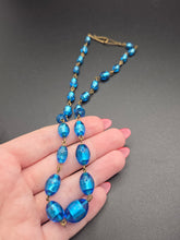 Load image into Gallery viewer, 1920s/1930s Blue Foil Glass Rolled Wire Necklace

