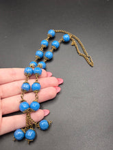 Load image into Gallery viewer, 1930s Blue Glass Lariat Necklace
