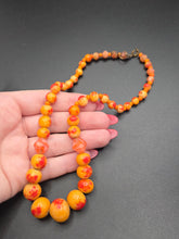 Load image into Gallery viewer, 1930s Orange and Red Speckled Glass Necklace
