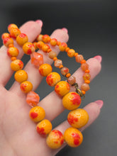 Load image into Gallery viewer, 1930s Orange and Red Speckled Glass Necklace
