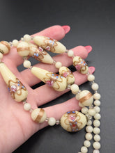 Load image into Gallery viewer, 1920s Rare Venetian Murano Cream Wedding Cake Glass Necklace

