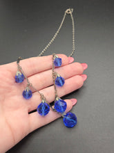 Load image into Gallery viewer, 1930s Blue Faceted Glass Dangly Necklace
