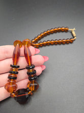 Load image into Gallery viewer, 1930s Chunky Brown and Black Faceted Glass Necklace
