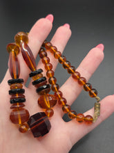 Load image into Gallery viewer, 1930s Chunky Brown and Black Faceted Glass Necklace
