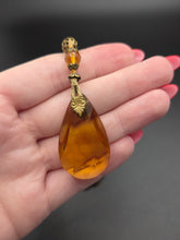 Load image into Gallery viewer, 1930s Orange/Brown Dangle Glass Necklace
