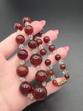 Load image into Gallery viewer, 1930s Deco Brown Glass Necklace
