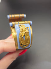 Load image into Gallery viewer, 1930s Art Deco Incredibly Rare Jean Painleve Blue Mermaid Cuff Bangle

