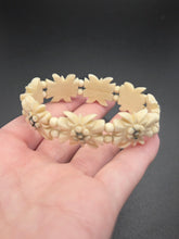 Load image into Gallery viewer, 1940s Carved Cream Tourist Edelweiss Bracelet
