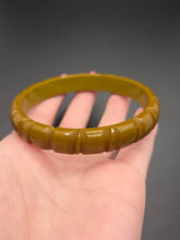 Load image into Gallery viewer, 1940s Khaki Green Bamboo Style Bakelite Bangle
