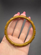Load image into Gallery viewer, 1940s Khaki Green Bamboo Style Bakelite Bangle
