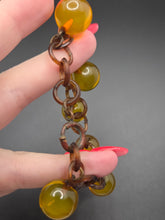 Load image into Gallery viewer, 1940s Apple Juice Bakelite and Celluloid Chain Bracelet
