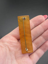 Load image into Gallery viewer, 1940s Dark Yellow Crinkled Bakelite Brooch
