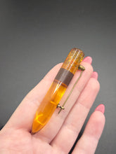 Load image into Gallery viewer, 1940s Apple Juice Confetti Bakelite Bullet Brooch
