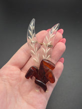 Load image into Gallery viewer, 1940s Carved Bakelite and Lucite Wheatsheaf Brooch
