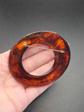 Load image into Gallery viewer, 1940s Huge Chunky Inky Iced Tea Bakelite Brooch

