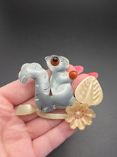 Load image into Gallery viewer, 1940s Rare Coro Nylon Blue Squirrel Brooch

