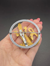 Load image into Gallery viewer, 1930s Deco Celluloid and Chrome Lizard Brooch
