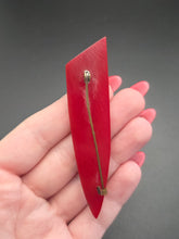 Load image into Gallery viewer, 1940s Thick Carved Bakelite Cherry Red Brooch
