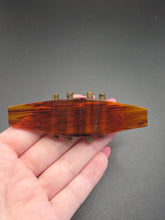 Load image into Gallery viewer, 1940s Inky Root Beer Bakelite and Metal Brooch
