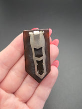 Load image into Gallery viewer, 1930s American Root Beer Carved Bakelite Dress Clip
